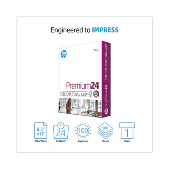 Premium24 Paper, 98 Bright, 24 Lb Bond Weight, 8.5 x 11, Ultra White, 500/Ream