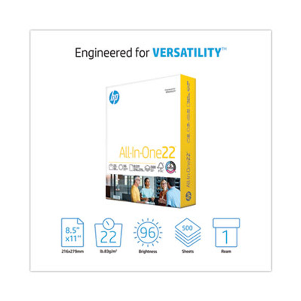 All-In-One22 Paper, 96 Bright, 22-Lb Bond Weight, 8.5 x 11, White, 500/Ream