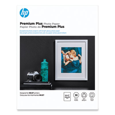 Premium Plus Photo Paper, 11.5 Mil, 8.5 X 11, Glossy White, 50/Pack