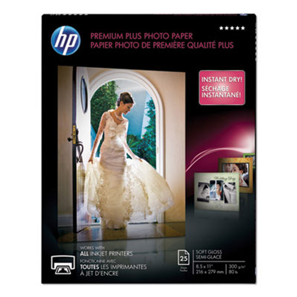 Premium Plus Photo Paper, 11.5 Mil, 8.5 X 11, Soft-Gloss White, 25/Pack