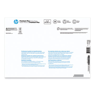 Premium Plus Photo Paper, 11.5 Mil, 11 X 17, Glossy White, 25/Pack