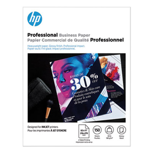 Inkjet Brochure Paper, 98 Bright, 48 Lb Bond Weight, 8.5 x 11, White, 150/Pack