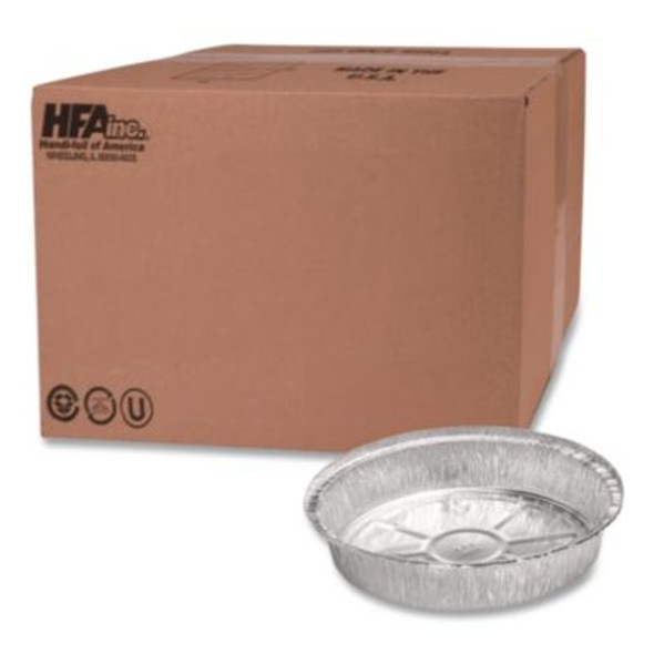 Round Aluminum Container, 48 Oz, 9" Diameter x 1.66" h, Silver, 500/Carton