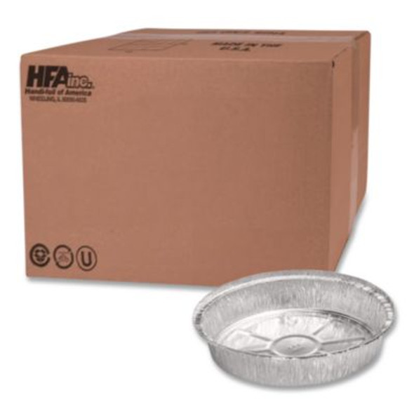 Round Aluminum Container, 24 Oz., 7" Diameter, Silver, 500/Carton
