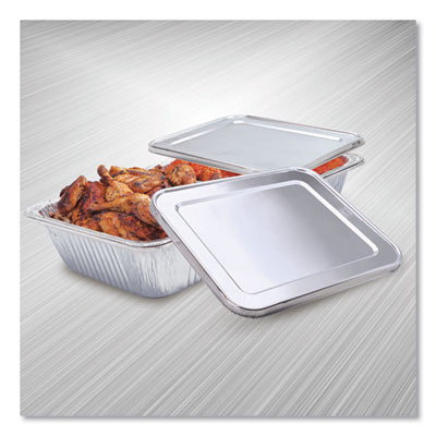 Steam Table Pan Lids, Full Curl Edge, Fits Half-Size Pan, 0.62" Deep, 11.16 x 12.75, 100/Carton