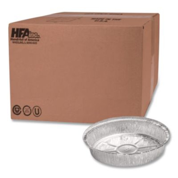 Round Aluminum Container, 37 Oz, 8" Diameter, Silver, 500/Carton