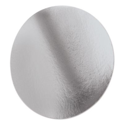 Foil Laminated Board Lids, 8.25" Diameter, Silver, Aluminum, 500/Carton