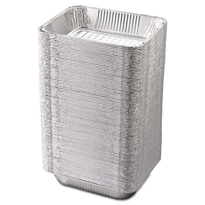 Aluminum Steam Table Pans, Half-Size Deep, 10.38" x 2.56" x 12.75", 100/Carton