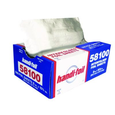 Interfolded Foil Sheets, 55 Gauge, 8 x 10.75, 500/Box, 6 Boxes/Carton