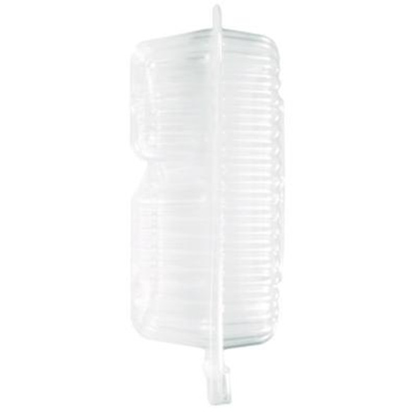 Handi-Lock Three-Compartment Food Container, 8 x 3 x 8.87, Clear, Plastic, 250/Carton