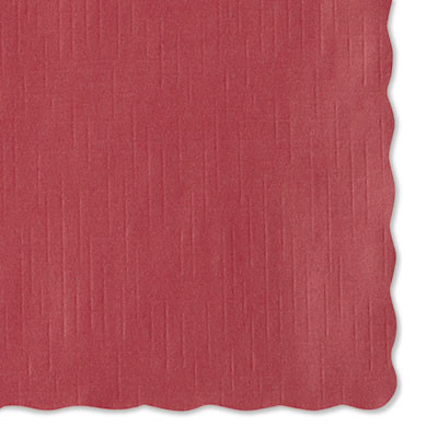 Placemats, Smooth Surface, Scalloped Edges, 13.5" x 9.5", Red, 1,000/Carton