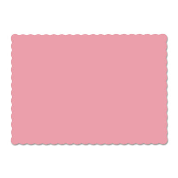 Placemats, Smooth Surface, Scalloped Edges, 13.5" x 9.5", Dusty Rose, 1,000/Carton