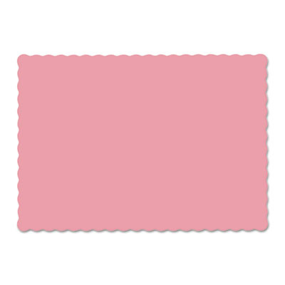 Placemats, Smooth Surface, Scalloped Edges, 13.5" x 9.5", Dusty Rose, 1,000/Carton