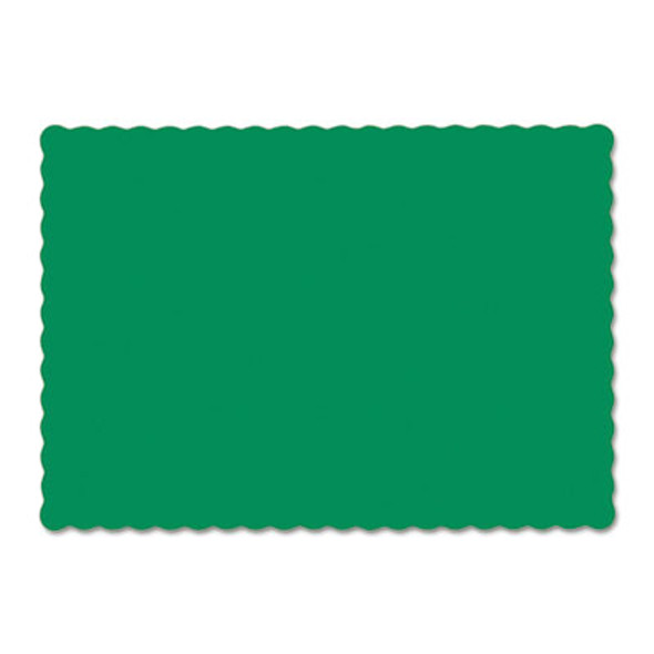 Placemats, Smooth Surface, Scalloped Edges, 13.5" x 9.5", Jade, 1,000/Carton