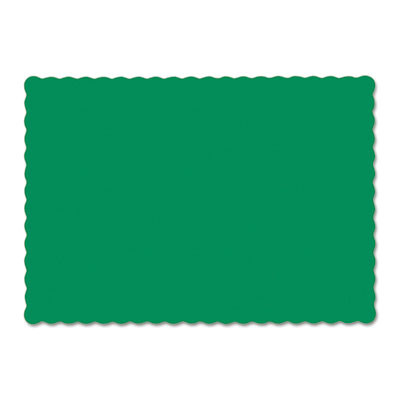 Placemats, Smooth Surface, Scalloped Edges, 13.5" x 9.5", Jade, 1,000/Carton