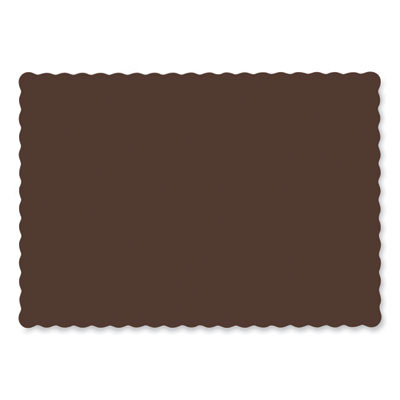 Placemats, Smooth Surface, Scalloped Edges, 14" x 10", Chocolate, 1,000/Carton