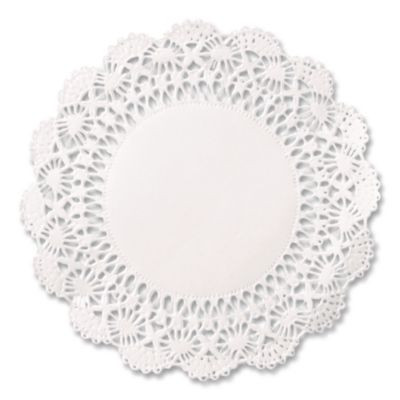 Cambridge Lace Doilies, Round, 5", White, 10,000/Carton