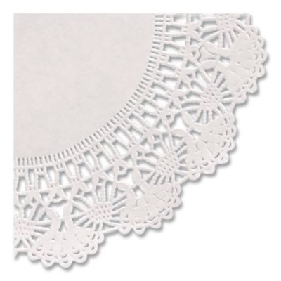 Cambridge Lace Doilies, Round, 12", White, 4,000/Carton