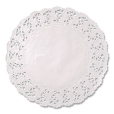 Kenmore Lace Doilies, Round, 14.5", White, 1,000/Carton