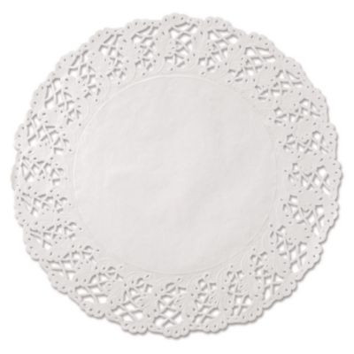 Kenmore Lace Doilies, Round, 16.5", White, 500/Carton