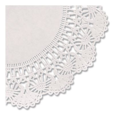 Kenmore Lace Doilies, Round, 16.5", White, 500/Carton