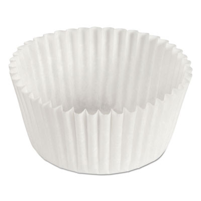 Fluted Bake Cups, 1 Oz, 3.5 x 1.5 x 1, White, Paper, 500/Pack, 20 Packs/Carton