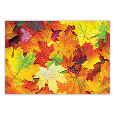 Placemats, Three Autumn Days Photo Designs, Smooth Surface, Straight Edges, 14" x 10", Multicolor, 1,000/Carton