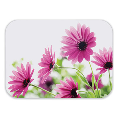 Straight Edge Traymat, Bright Daisy Photography, Smooth Surface, 19" x 14", Violet/Green/White, 500/Carton