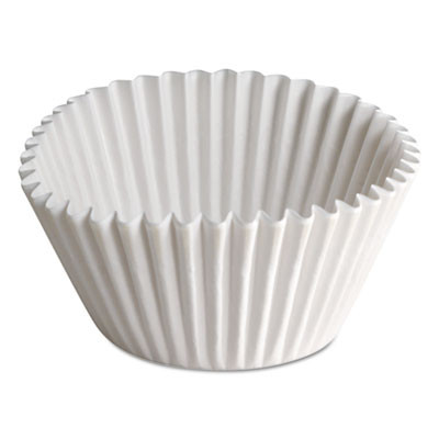 Fluted Bake Cups, 8 Oz, 3.5 x 1.5 x 0.5, White, Paper, 500/Pack, 10 Packs/Carton