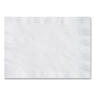 Placemats, Anniversary Embossed Surface, Straight Edges, 14" x 10", White, 1,000/Carton