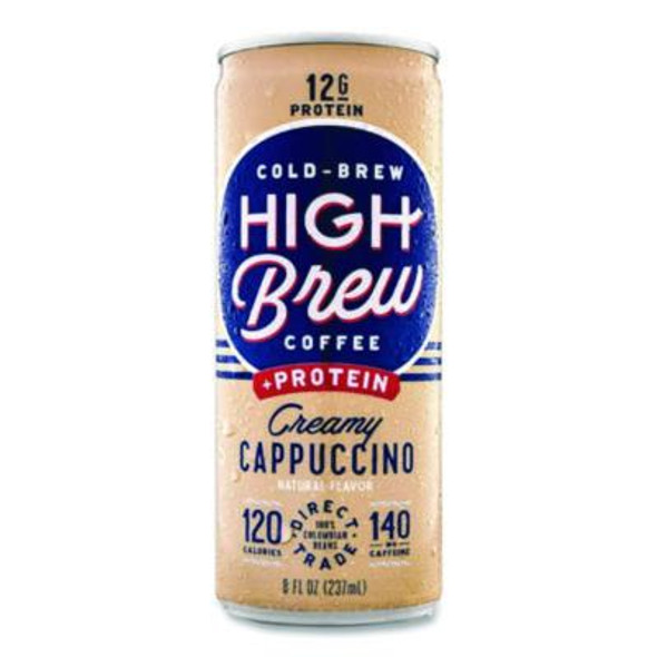Cold Brew Coffee + Protein, Creamy Cappuccino, 8 Oz Can, 12/Pack