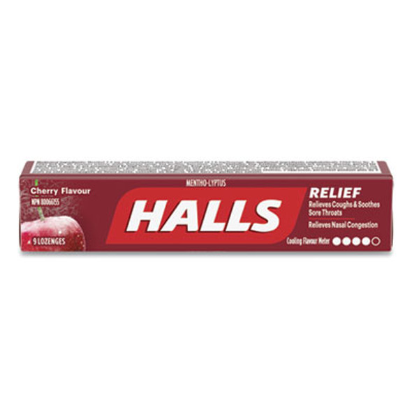 Mentho-Lyptus Cough And Sore Throat Lozenges, Cherry, 9/Pack, 20 Packs/Box