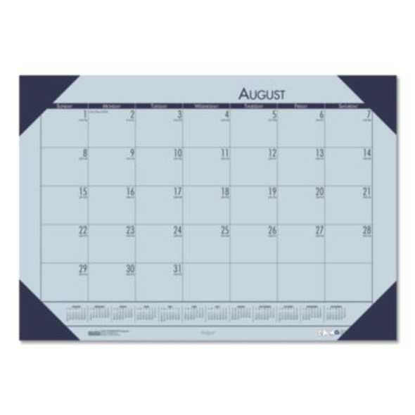 Ecotones Recycled Academic Desk Pad Calendar, 18.5 x 13, Orchid Sheets, Cordovan Corners, 12-Month (Aug To July): 2025-2026