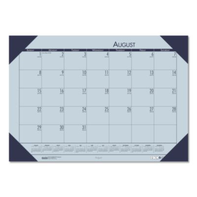 Ecotones Recycled Academic Desk Pad Calendar, 18.5 x 13, Orchid Sheets, Cordovan Corners, 12-Month (Aug To July): 2025-2026