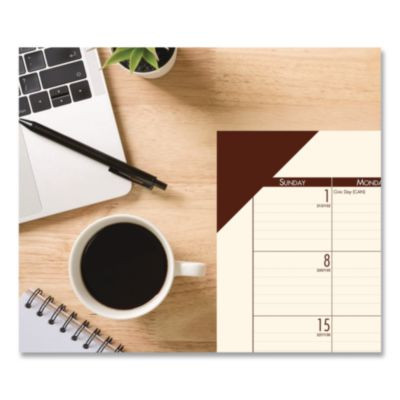 Ecotones Recycled Monthly Desk Pad Calendar, 22 x 17, Moonlight Cream Sheets, Brown Corners, 12-Month (Jan To Dec): 2026