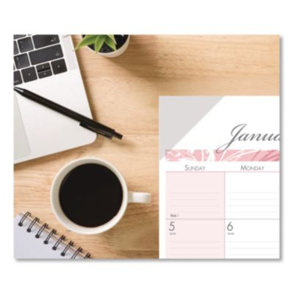 Recycled Monthly Desk Pad Calendar, Breast Cancer Awareness Artwork, 18.5 x 13, Black Binding/Corners,12-Month(Jan-Dec): 2026