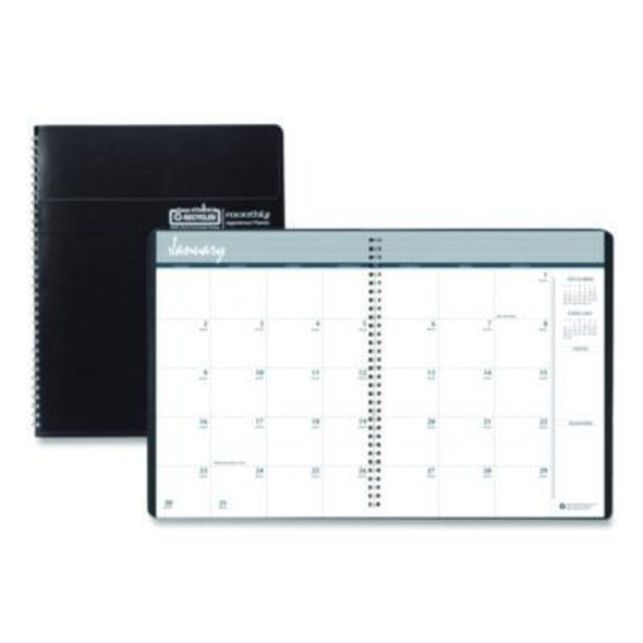 14-Month Recycled Ruled Monthly Planner, 8.75" x 6.78", Black Cover, 14-Month: Dec 2025 To Jan 2027