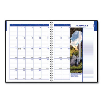 Earthscapes Recycled Weekly/Monthly Appointment Book, Landscape Photos, 11 x 8.5, Black Soft Cover, 12-Month (Jan-Dec): 2026