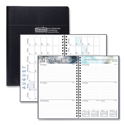 Recycled Academic Weekly/Monthly Appointment Planner, 8 x 5, Black Cover, 13-Month: Aug 2025 To Aug 2026