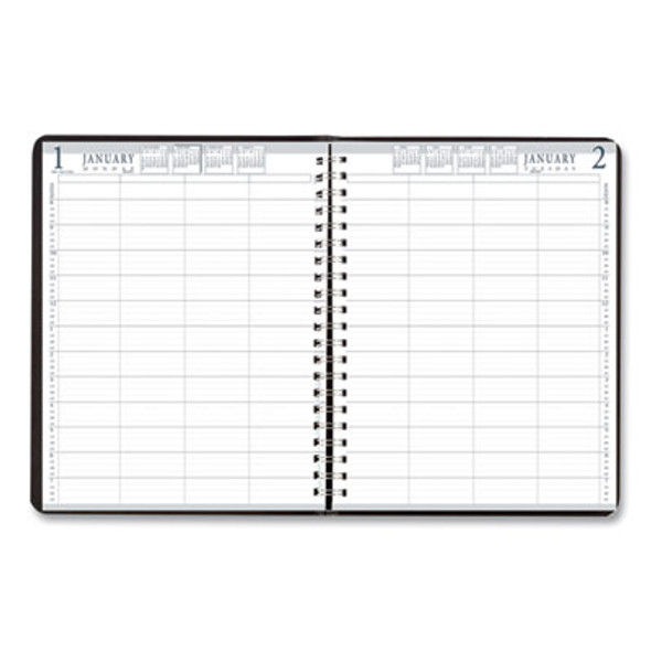 Four-Person Group Practice Daily Appointment Book, 11 x 8.5, Black Cover, 12-Month (Jan To Dec): 2026
