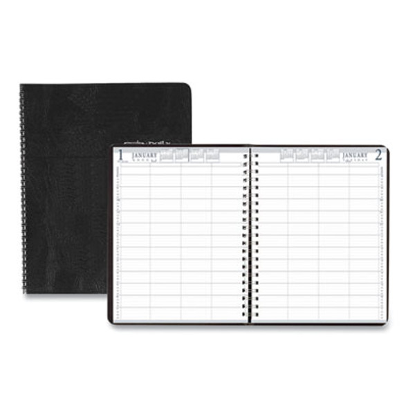 Four-Person Group Practice Daily Appointment Book, 11 x 8.5, Black Cover, 12-Month (Jan To Dec): 2026