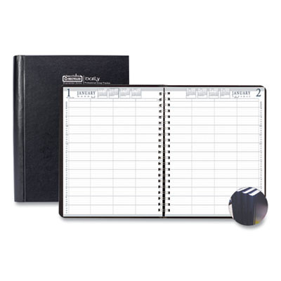 Executive Series Four-Person Group Practice Daily Appointment Book, 11 x 8.5, Black Hard Cover, 12-Month (Jan To Dec): 2026