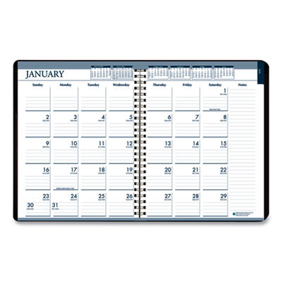 Recycled Wirebound Weekly/Monthly Planner, 11 x 8.5, Black Cover, 12-Month (Jan To Dec): 2026