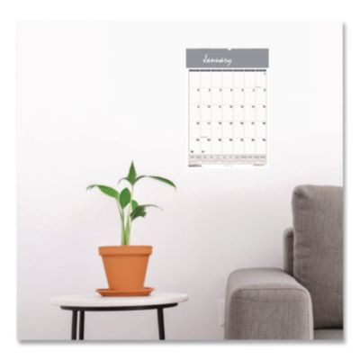 Bar Harbor Recycled Wirebound Monthly Wall Calendar, 15.5 x 22, White/Blue/Gray Sheets, 12-Month (Jan-Dec): 2026