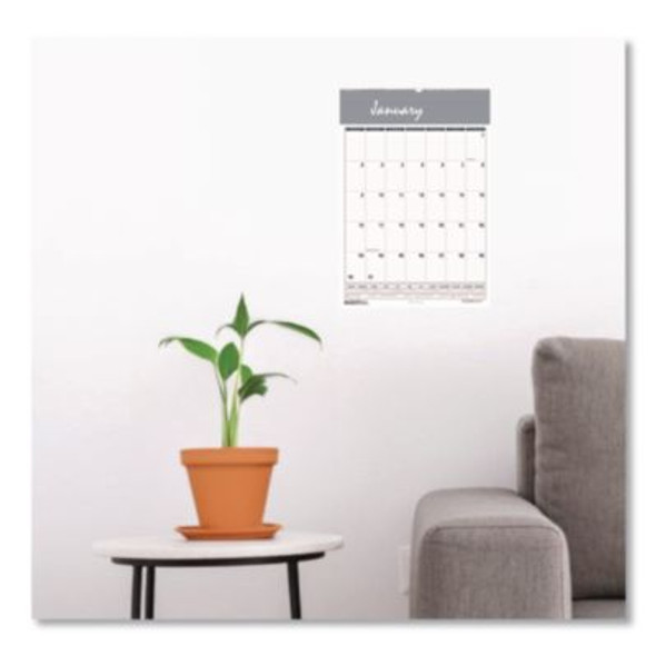 Bar Harbor Recycled Wirebound Monthly Wall Calendar, 22 x 31.25, White/Blue/Gray Sheets, 12-Month (Jan-Dec): 2026