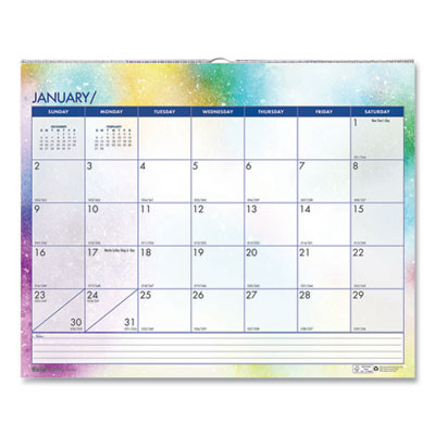 Recycled Cosmos Wall Calendar, Night Sky Artwork, 14.88 x 12, White/Multicolor Sheets, 12-Month (Jan To Dec): 2026