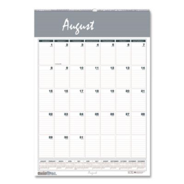 Academic Year Bar Harbor Recycled Wirebound Monthly Wall Calendar, 12 x 17, White/Blue Sheets, 12-Month (Aug-July): 2025-2026