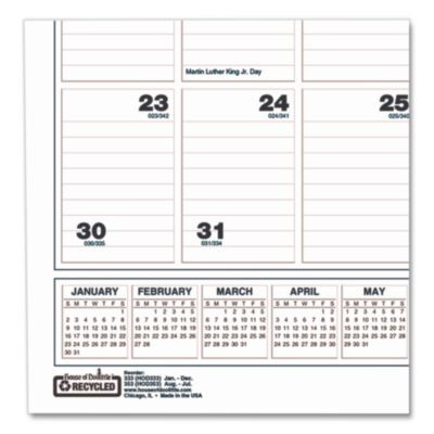 Academic Year Bar Harbor Recycled Wirebound Monthly Wall Calendar, 12 x 17, White/Blue Sheets, 12-Month (Aug-July): 2025-2026