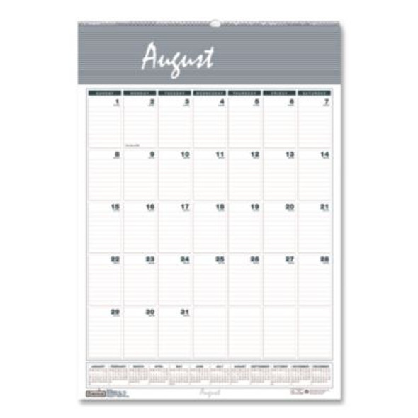 Academic Year Bar Harbor Recycled Wirebound Monthly Wall Calendar, 15.5 x 22, White/Blue Sheets, 12-Month(Aug-July):2025-2026