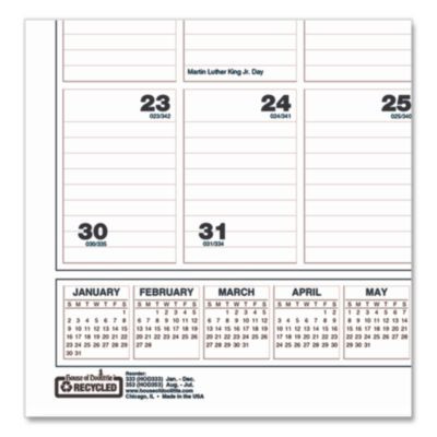 Academic Year Bar Harbor Recycled Wirebound Monthly Wall Calendar, 15.5 x 22, White/Blue Sheets, 12-Month(Aug-July):2025-2026